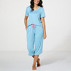 "As Is" Comfort Code Soft & Light Coastal Retreat 2-pc Capri Pant PJ