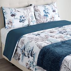 "As Is" Concierge Collection Cotton 4-Piece Comforter & Throw Bundle