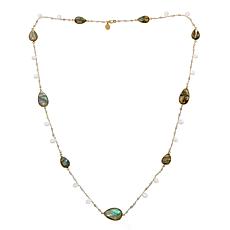 "As Is" Connie C. Carroll Jwelry Labradorite & Gemstne Station Ncklace