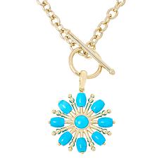 "As Is" Connie Craig Carroll Delaney Gem Flower Pendant with Necklace