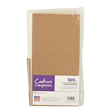 "As Is" Crafter's Companion Cream & Kraft  6" x 6" Card & Envelope100