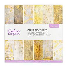 "As Is" Crafter's Companion Gold Textured 12" x 12" Paper Pad - 36 ...