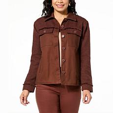 "As Is" DG2 by Diane Gilman Cotton Twill and Tweed Combo Jacket