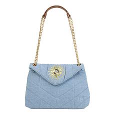"As Is" DG2 by Diane Gilman Denim Envelope Bag with Adjustable Chain 
