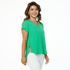 "As Is" DG2 by
Diane Gilman Embroidered Border Dolman Top