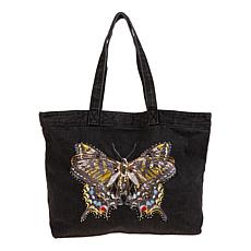 "As Is" DG2 by Diane Gilman Embroidered Denim Tote Bag