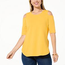 "As Is" DG2 by Diane Gilman From the Vault Cold-Shoulder Swing Top