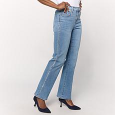 "As Is" DG2 by Diane Gilman New Classic Stretch Denim Crystal Bootc...