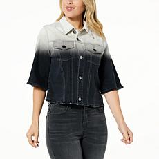 "As Is" DG2 by Diane Gilman New Classic Stretch Denim Dip Dye Cropp...