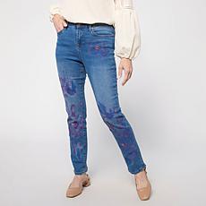 "As Is" DG2 by Diane Gilman New Classic Stretch Denim Watercolor Pr...