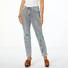 "As Is" DG2 by Diane Gilman New Classic Stretch Embroidered Straigh...