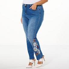 "As Is" DG2 by Diane Gilman New Stretch Denim Embellished Skinny Jean