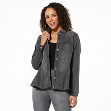 "As Is" DG2 by Diane Gilman Soft & Sleek Fit-and-Flare Denim Jacket