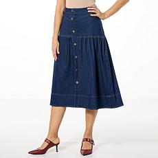 "As Is" DG2 by Diane Gilman Super Stretch Knit Denim Front Yoke Gat...