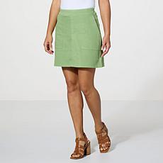 "As Is" DG2 by Diane Gilman Super-Stretch Knit Denim Skort