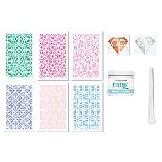 "As Is" Diamond Press Mosaic Clear Texture Paste and Stencil Kit