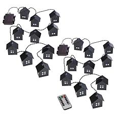 "As Is" Emryn House LED Metal House Lantern String Lights 2pk