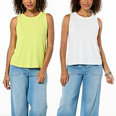 "As Is" G by Giuliana 2-pack EcoLuxe Jersey Knit Tanks