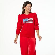 "As Is" G by Giuliana Americana Full Fashion Jersey Knit Sweater