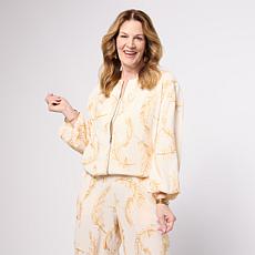 "As Is" G by Giuliana Back Label Woven Embroidered Jacket