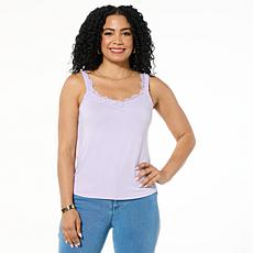 "As Is" G by Giuliana EcoLuxe Tank Top with Lace Trim
