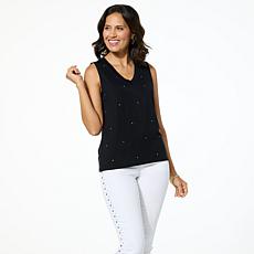 "As Is" G by Giuliana EcoLuxe Tank Top with Rhinestones
