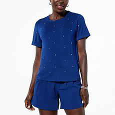 "As Is" G by Giuliana Embellished Crewneck Tee
