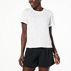 "As Is" G by Giuliana Embellished Crewneck Tee