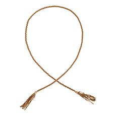 "As Is" G by Giuliana Faux Leather Braided Tassel Belt