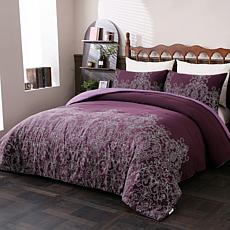 "As Is" G By Giuliana Home 3-Piece Majestic Plum Coverlet Set