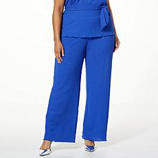 "As Is" G by Giuliana Jacquard Knit Pull-On Wide-Leg Palazzo Pant