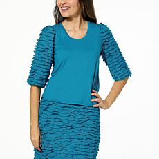 "As Is" G by Giuliana Knit Ruffle Sleeve Top