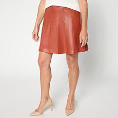 "As Is" G by Giuliana Pleated Faux Leather Skirt