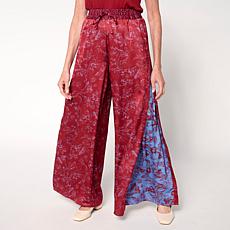 As Is G by Giuliana Printed Woven Wide-Leg Pant with Godets