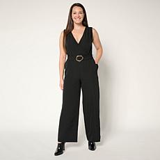 "As Is" G by Giuliana Sleeveless Crossover Jumpsuit