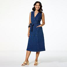 "As Is" G by Giuliana Sleeveless Denim Midi Dress