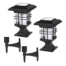 "As Is" GB Home & Garden Simulated Flame Solar Lanterns - Set of 2