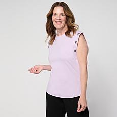 "As Is" GREY by Jhoan Sebastian Grey Grommet Detail Cap Sleeve Jers...