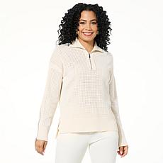"As Is" GREY by Jhoan Sebastian Grey Perforated Zip Detail Sweater