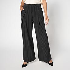"As Is" Grey by Jhoan Sebastian Grey Pull-On Pinstripe Trouser Pant