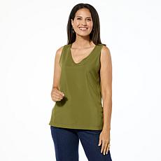 "As Is" GREY by Jhoan Sebastian Grey Satin Dual Neckline Tank