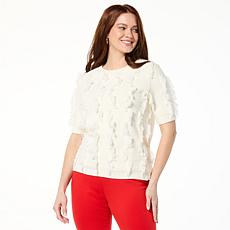 "As Is" GREY by Jhoan Sebastian Grey Short Sleeve Fringe Sweater