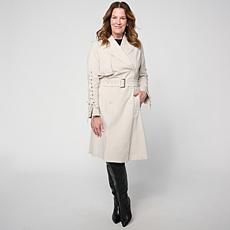 "As Is" Greyby Jhoan Sebastian Grey Stretch Twill Lace Up Sleeve Sp...