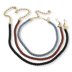 "As Is" Heidi Daus Elegant Essential Crystal-Accented Necklace 3pc Set