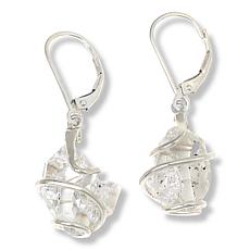"As Is" Herkimer Mines "Diamond" Quartz Wrapped Stone Drop Earrings