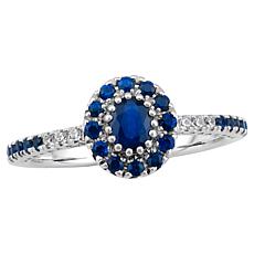 "As Is" House of Ellure Strling Silvr Ceylon Blue Sapphre & Zircon Rng
