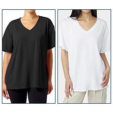 "As Is" HUE 2-pack Oversized Boyfriend Tee