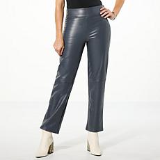 "As Is" HUE Faux Leather Straight Leg Pant