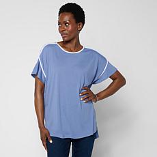 "As Is" HUE Flutter Sleeve Hi-Low Top