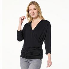 "As Is" IMAN Global Chic 3/4-Sleeve Surplice Top